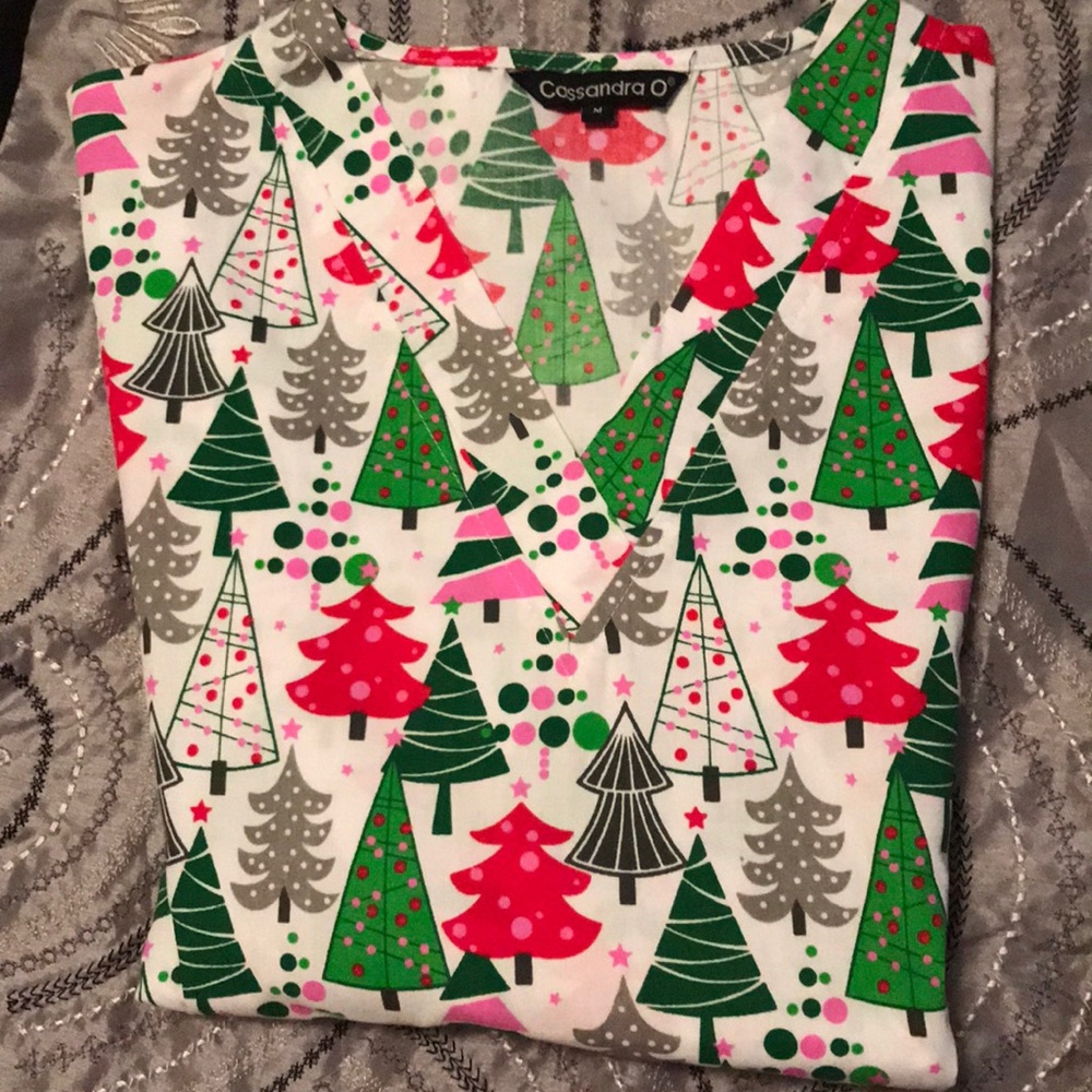 Christmas scrub top